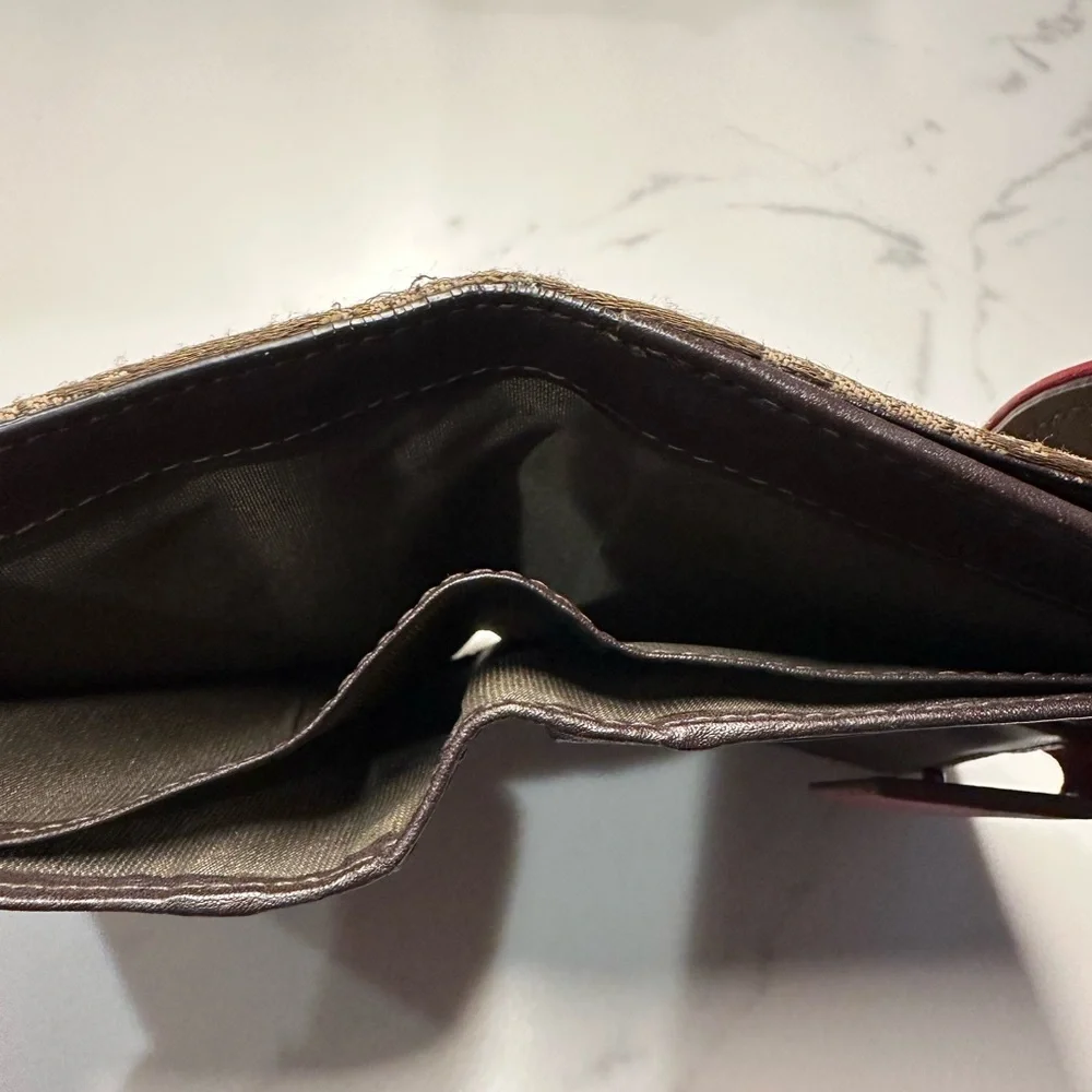 Vintage Christian Dior Brown Trotter Raster Saddle Bi-Fold Wallet